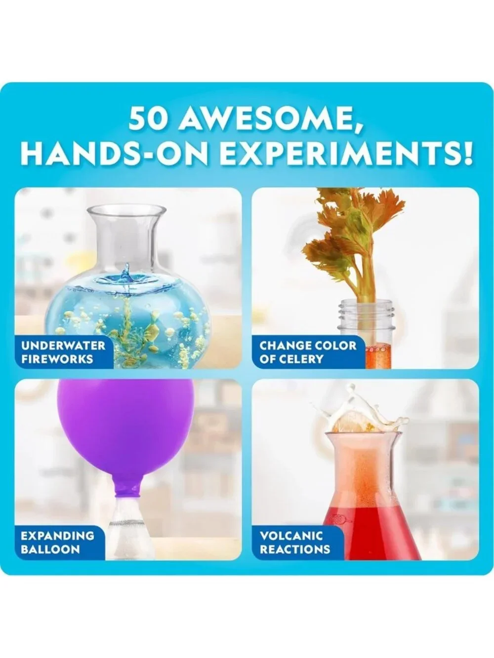 Complete Chemistry Lab Kit for Kids - 50 Science Experiments & 20+ Tools, Ages